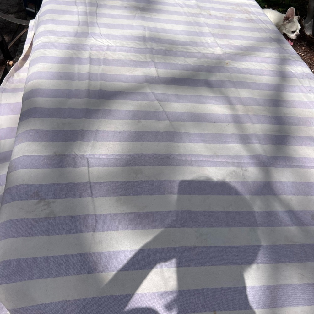 Striped Lavender and White Throw Blanket good condition please read more